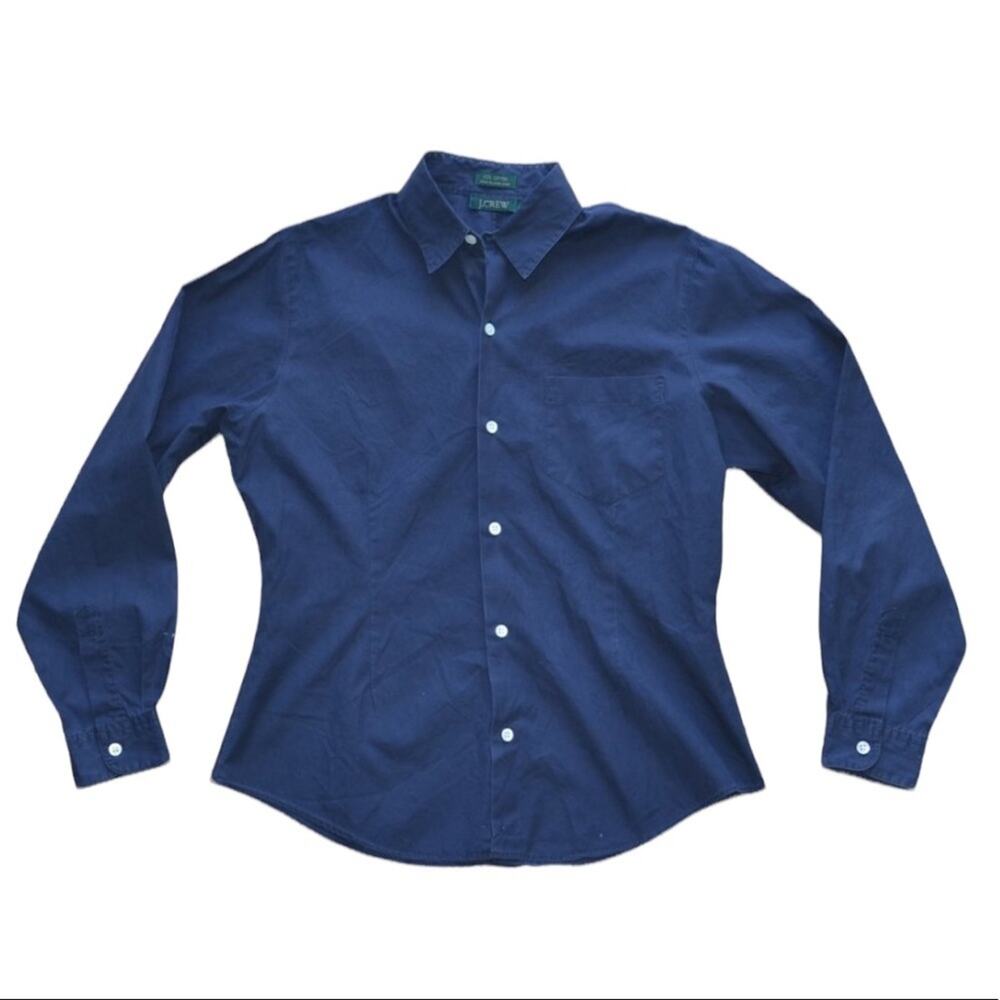 J Crew Button-Down Shirt Long Sleeve Size 12 (Boys Kids) Navy Blue